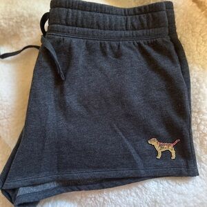 PINK Victoria's Secret Charcoal Gray Shorts BLING